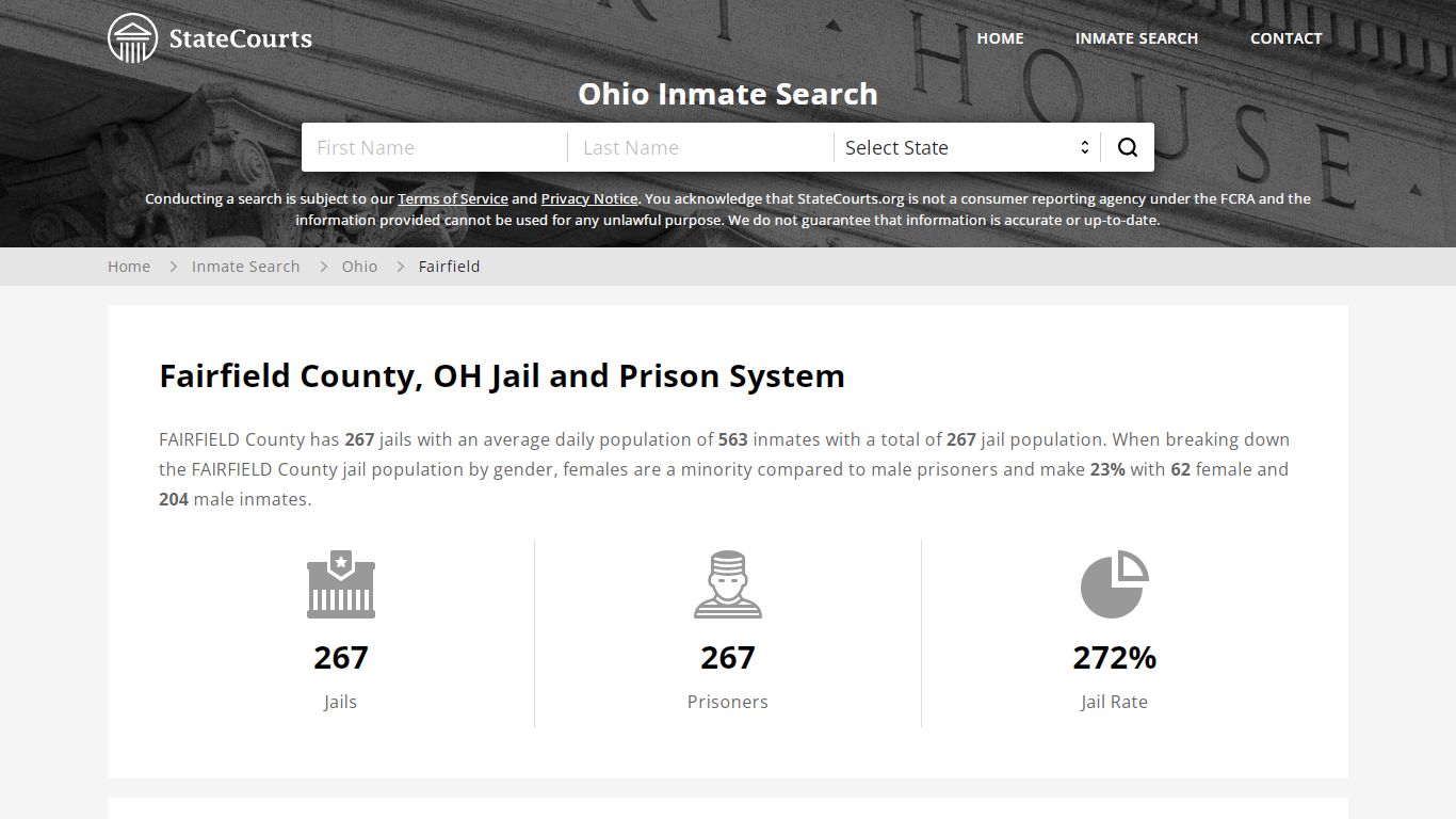 Fairfield County, OH Inmate Search - StateCourts